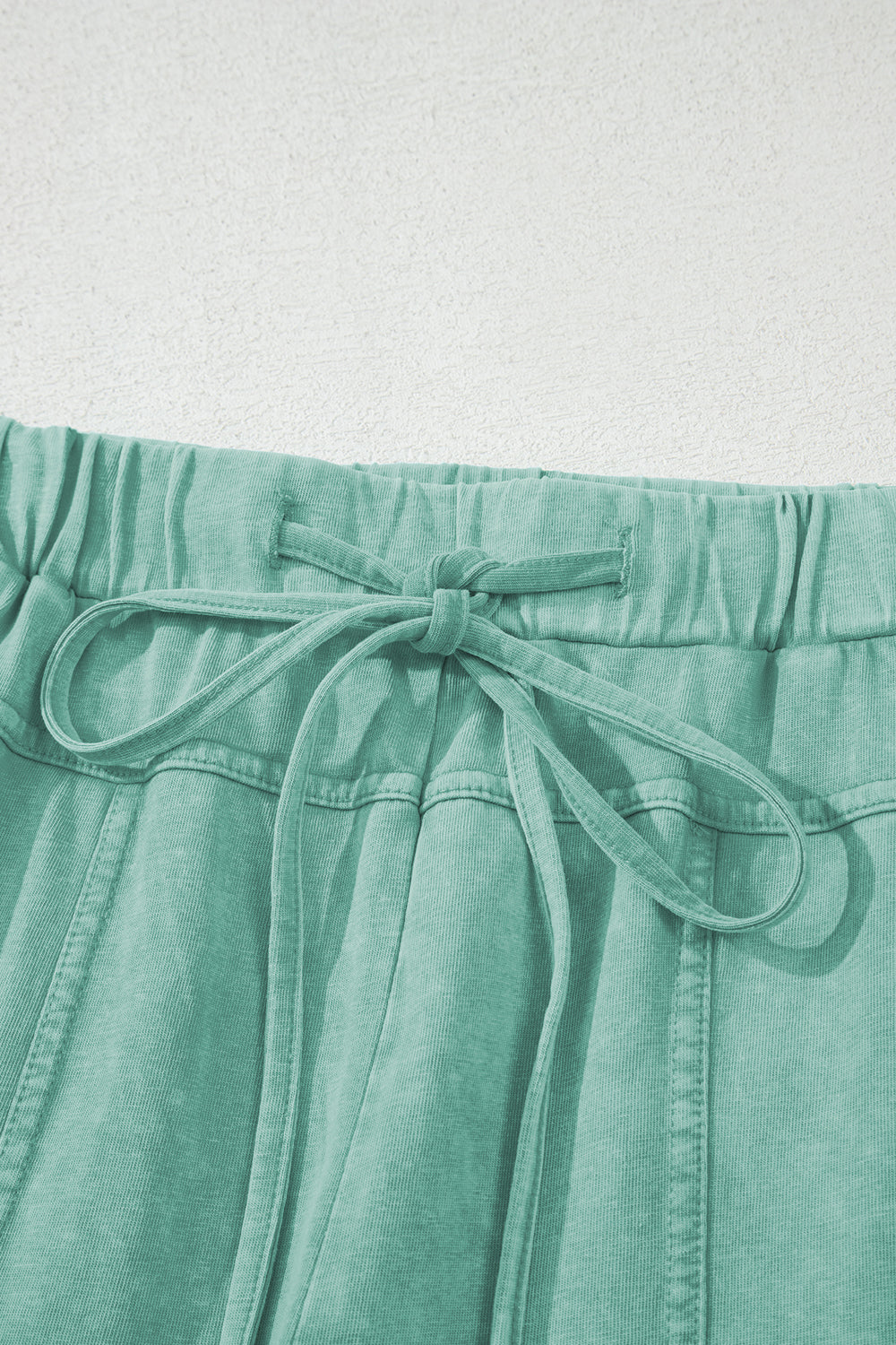 Mint Green Mineral Wash Exposed Seam Wide Leg Cargo Pants