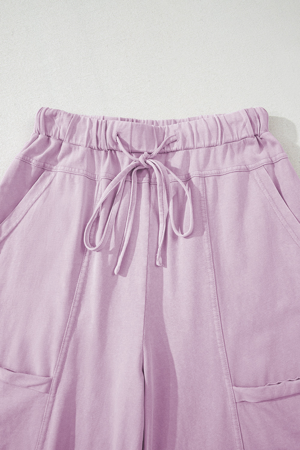 Mint Green Mineral Wash Exposed Seam Wide Leg Cargo Pants