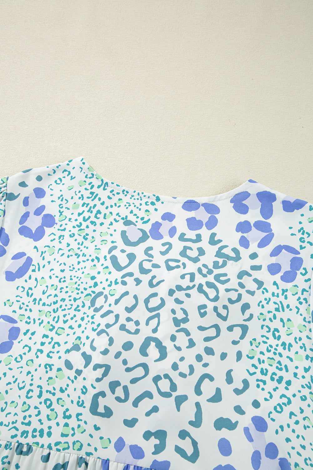 Sky Blue Floral Bow Front Puff Sleeve Mini Dress