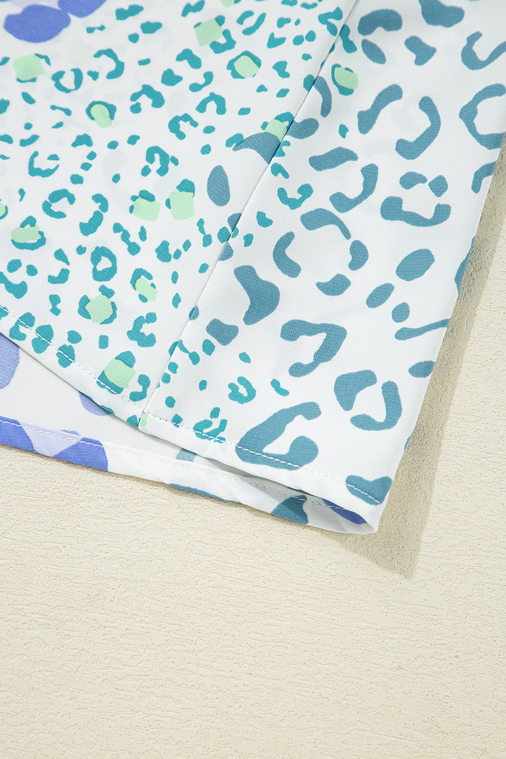 Sky Blue Floral Bow Front Puff Sleeve Mini Dress