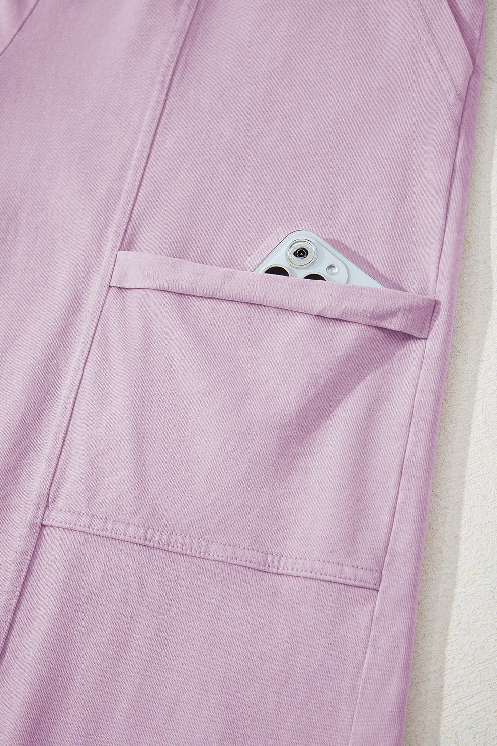 Mint Green Mineral Wash Exposed Seam Wide Leg Cargo Pants