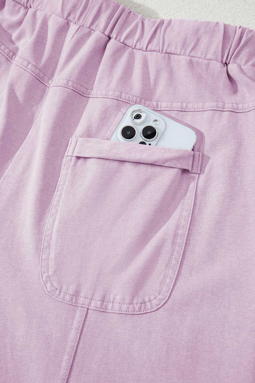 Mint Green Mineral Wash Exposed Seam Wide Leg Cargo Pants